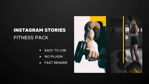 Fitness Stories Set Stock After Effects
