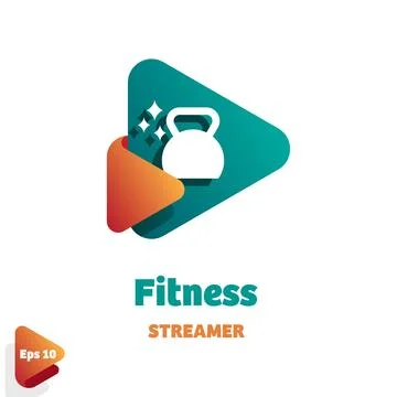 Fitness Streamer Logo Stock Illustration