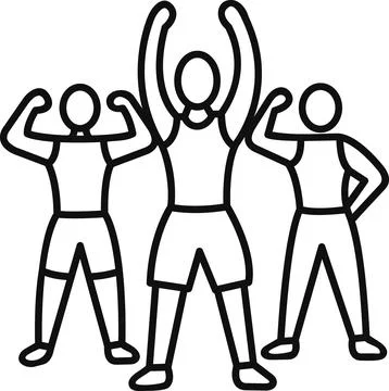 Fitness Team Workout Group Exercise Icon Stock Illustration
