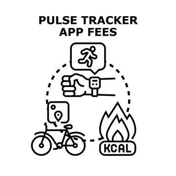 Fitness tracker app fees concept illustration Stock Illustration