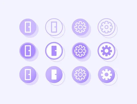 Fitness tracker app settings buttons UI elements kit 스톡 일러스트