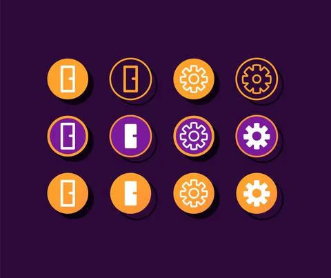Fitness tracker app settings buttons UI elements kit Stock Illustration