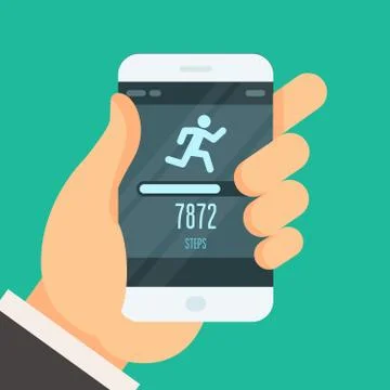 Fitness tracker app  - step counter to lose weight Stock Illustration