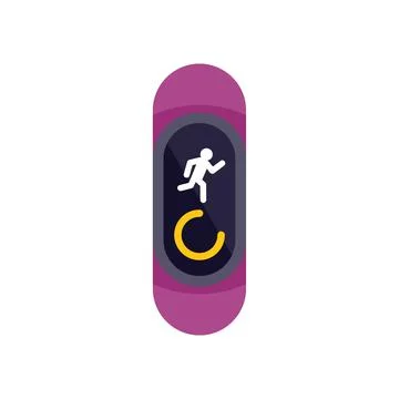 Fitness tracker displaying running man icon Stock Illustration