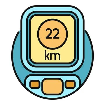Fitness tracker displaying running performance 22 km distance Ilustración de archivo