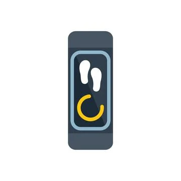 Fitness tracker displaying steps and calories burned icon Stock Illustration