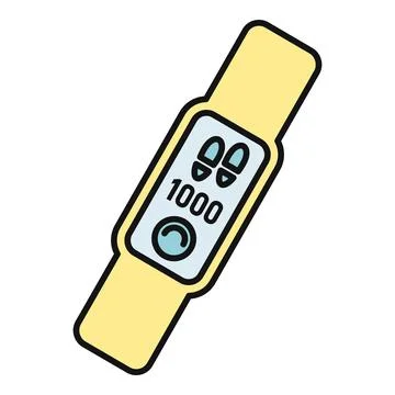 Fitness tracker displaying steps count for health monitoring Stockillustratie