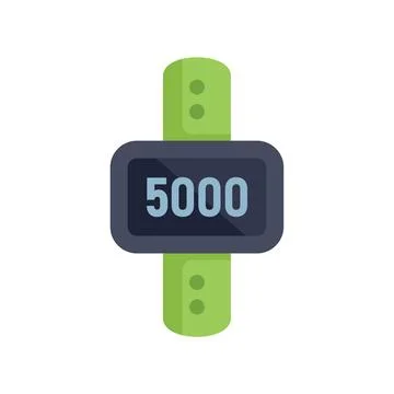 Fitness tracker displaying steps walked reaching goal Stockillustratie