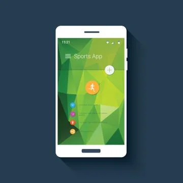 Fitness tracker mobile user interface with icons for sport monitor app Stock Illustration