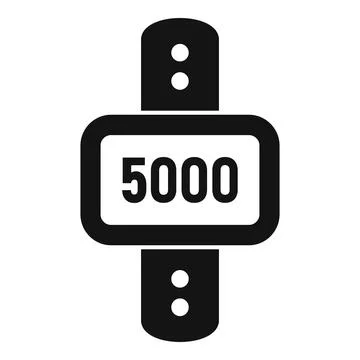 Fitness tracker showing 5000 steps icon simple style イラスト素材
