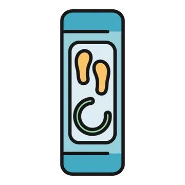Fitness tracker showing active footsteps and activity monitoring イラスト素材