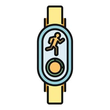 Fitness tracker showing runner activity progress icon Illustrazione stock