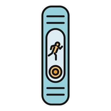 Fitness tracker showing running activity icon Stock Illustration