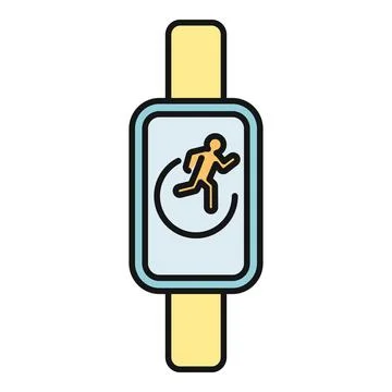 Fitness tracker showing running activity icon 스톡 일러스트
