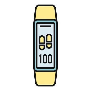 Fitness tracker showing steps counting on screen Illustrazione stock
