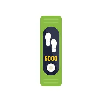 Fitness tracker showing steps walking icon in flat style Stock Illustration
