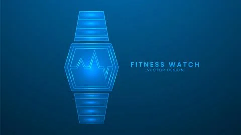 Fitness tracker smart watch with heart rate monitor. Sport training and Gym.. Stock Illustration