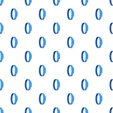Fitness tracker smart wristband pattern on white background Stock Illustration