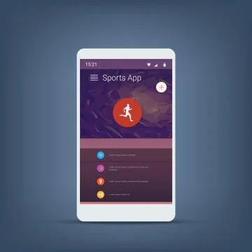 Fitness tracker smartphone user interface vector icons for sports applications Stock Illustration
