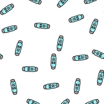 Fitness tracker vector seamless pattern Stock Illustration