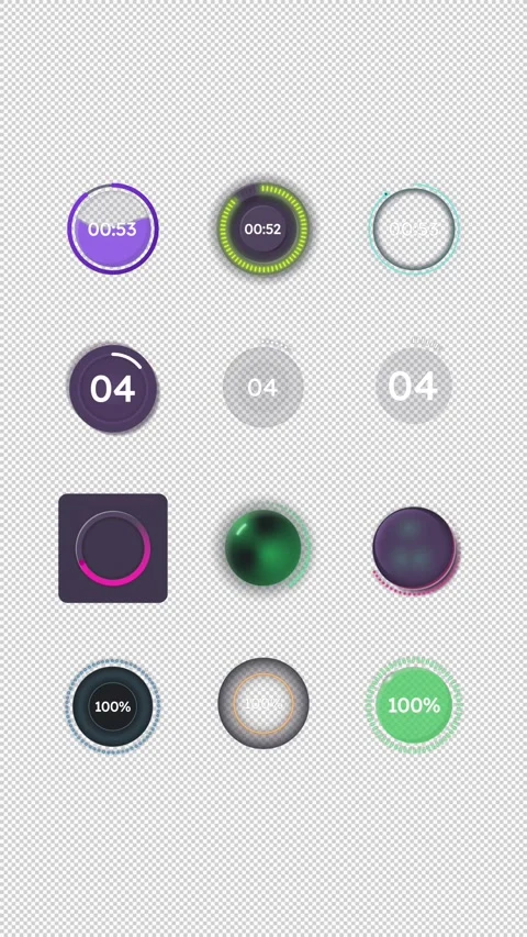 Fitness tracking vertical animated countdown set on dark background Stock Footage 342246037
