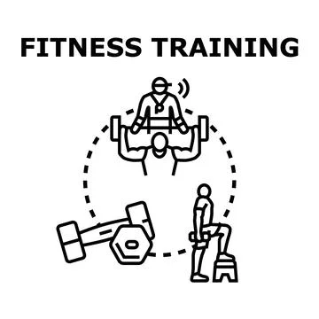 Fitness training and coaching program concept Stock Illustration