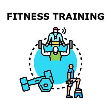 Fitness training and coaching program concept Stock Illustration