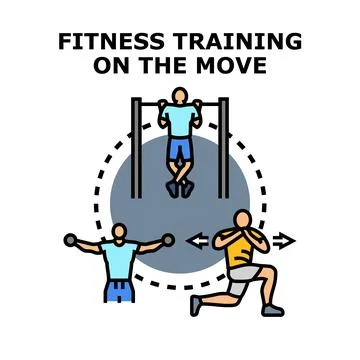 Fitness training on move concept for active lifestyle Stock Illustration