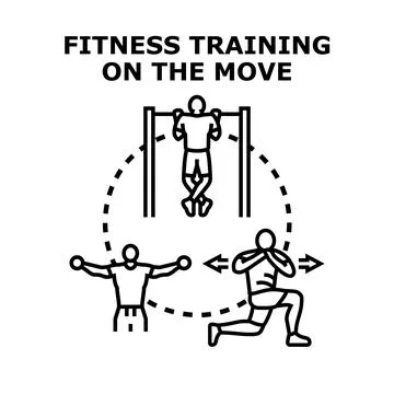 Fitness training on move concept for active lifestyle Stock Illustration