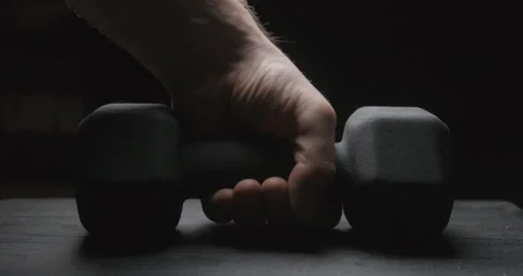 Fitness weight exercise close-up slowmotion Video stock 156362017