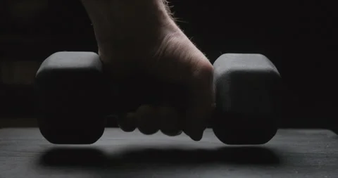 Fitness weight exercise close-up slowmotion Video stock 156362201