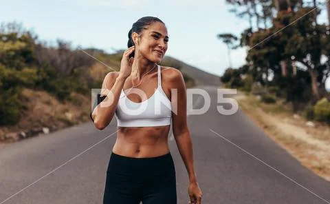 Fitness woman on morning workout Stock Photos
