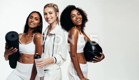Fitness women after workout session Stock Photos