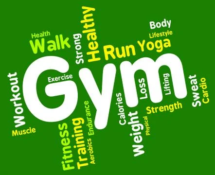 Fitness Wordcloud Indicates Physical Activity And Aerobic Stockillustratie