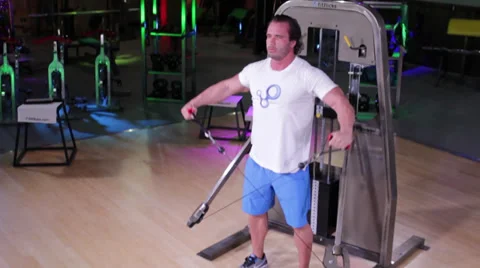 Fitness Workout Cable Machine Stock Footage 32422542