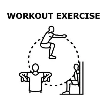 Fitness workout exercise training concept vector illustration Stock Illustration