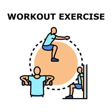 Fitness workout exercise training concept vector illustration Stock Illustration