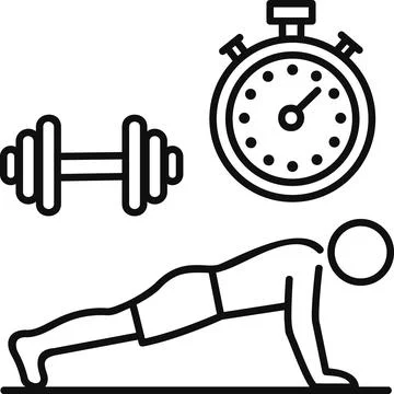 Fitness workout timer stopwatch dumbbell icon Stock Illustration