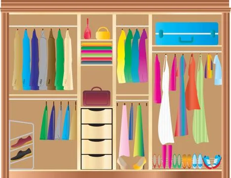 Fitted wardrobe Stock-Illustration