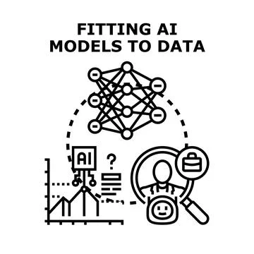 Fitting ai models to data for business insights Ilustração Stock