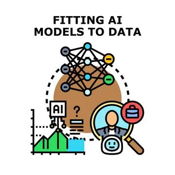 Fitting ai models to data for business insights イラスト素材
