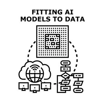 Fitting ai models to data concept Stock-Illustration