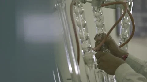 Fitting of Chemical Tubes Stock-Footage 55431414