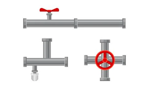 Fitting or Adapter for Connecting Straight Section of Pipe or Tube with Red Stock Illustration