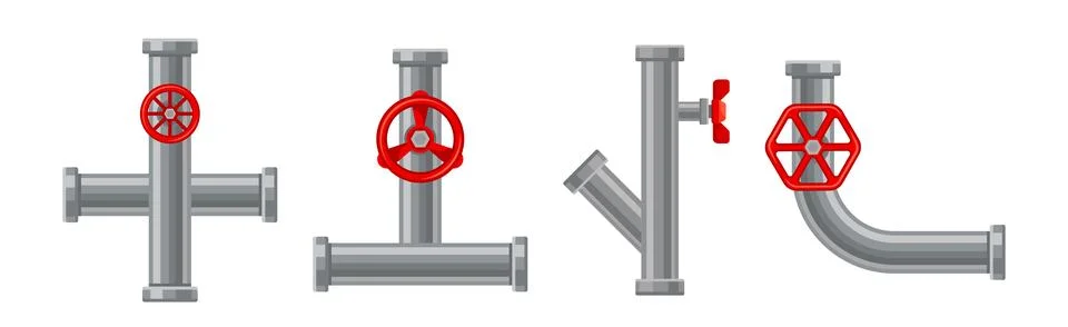 Fitting or Adapter for Connecting Straight Section of Pipe or Tube with Red Stock Illustration