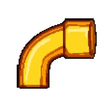 Fitting pipe elbow pixel art vector illustration Stock Illustration
