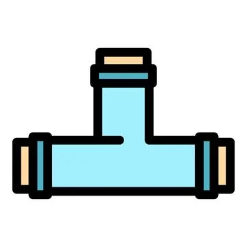 Fitting pipe icon color outline vector Stock Illustration