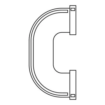 Fitting pipe icon, outline style Stock Illustration