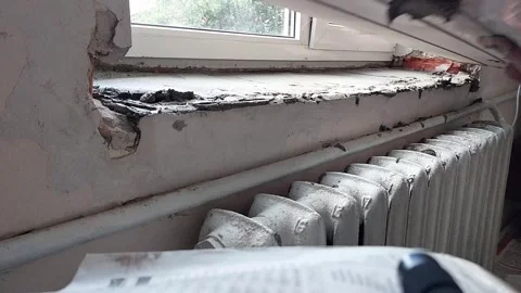 Fitting a Plastic Windowsill with Seamless Precision Video stock 311228992