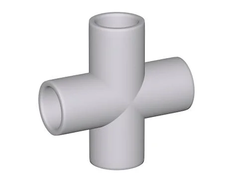 Fitting - pvc connection doubletree 90° isolated on white background used to Stock Illustration